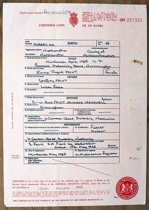 Birth Certificate UK Free