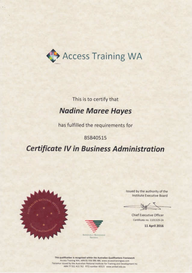 certificate iv in business 