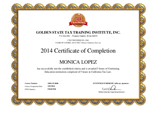 2014 5 Hour California Continuing Education P01027948 GSTTI Certifica…