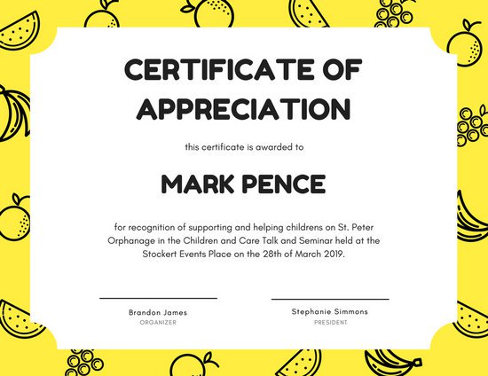 Appreciation Certificate Templates Canva