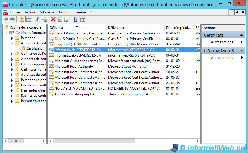 Certificate, Certificate Revocation List, and Certificate 