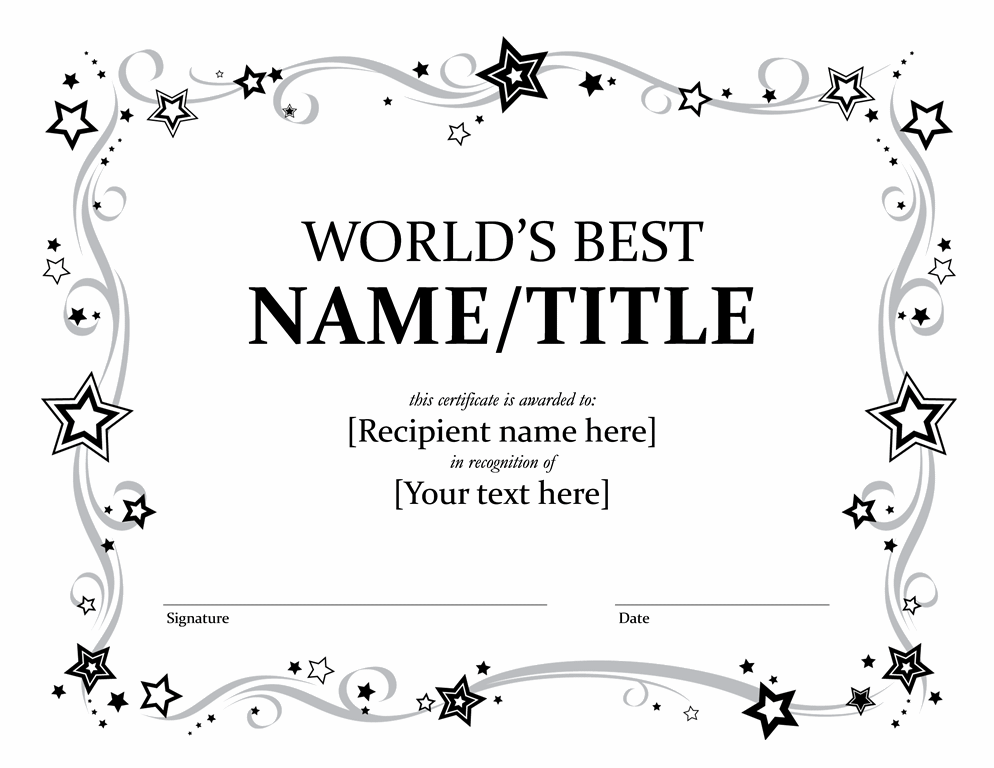 Certificate Award Template