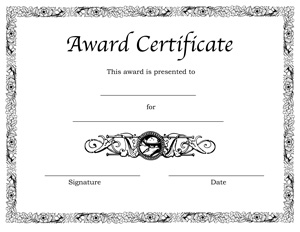 Blank Award Certificate Templates for Word | Printable Certificates