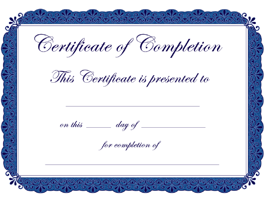 Certificate Completion Certificates Templates Free