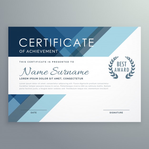 Blue certificate design in professional style Vector | Free Download