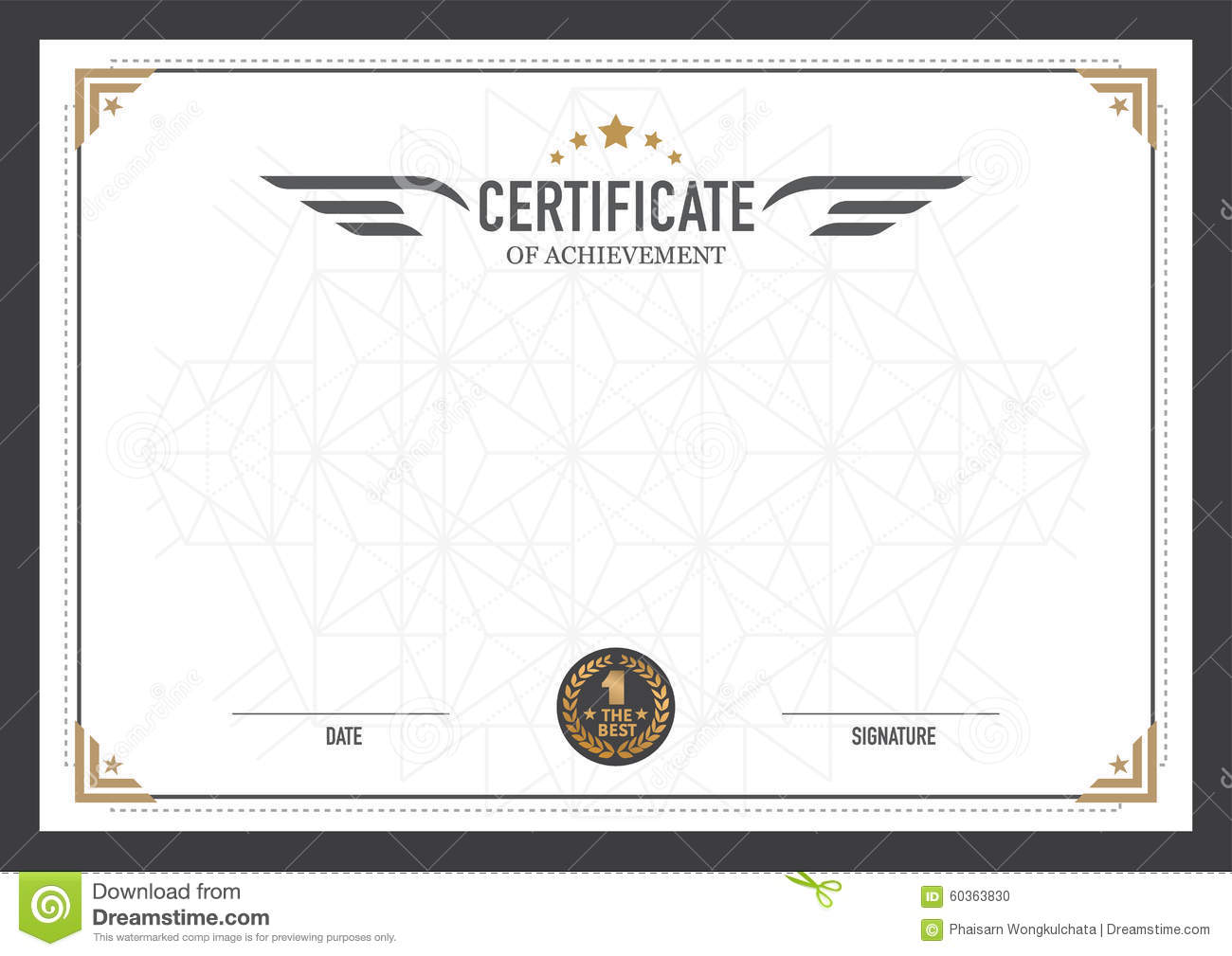 Retro Certificate Design Template. Stock Vector Image: 60363830