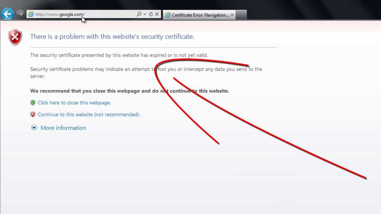 How to Remove Security Certificate error on InterExplorer 