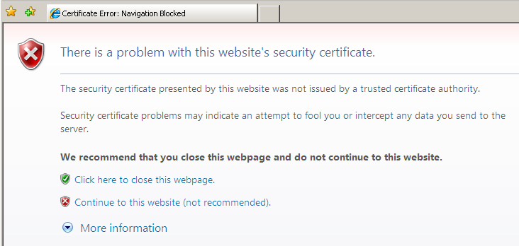 Security certificate error on the CIBM intrawebsite CIBM
