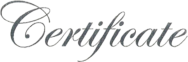 Certificate Font