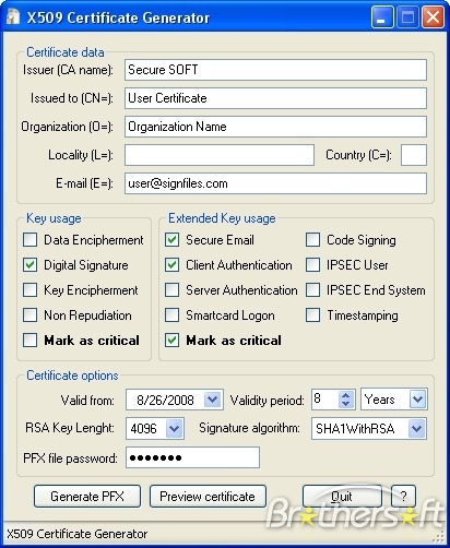 Download Free X509 Certificate Generator, X509 Certificate 
