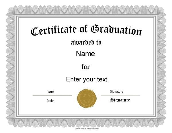 graduation certificate templates free download