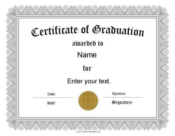 Certificate Graduation Certificates Templates Free