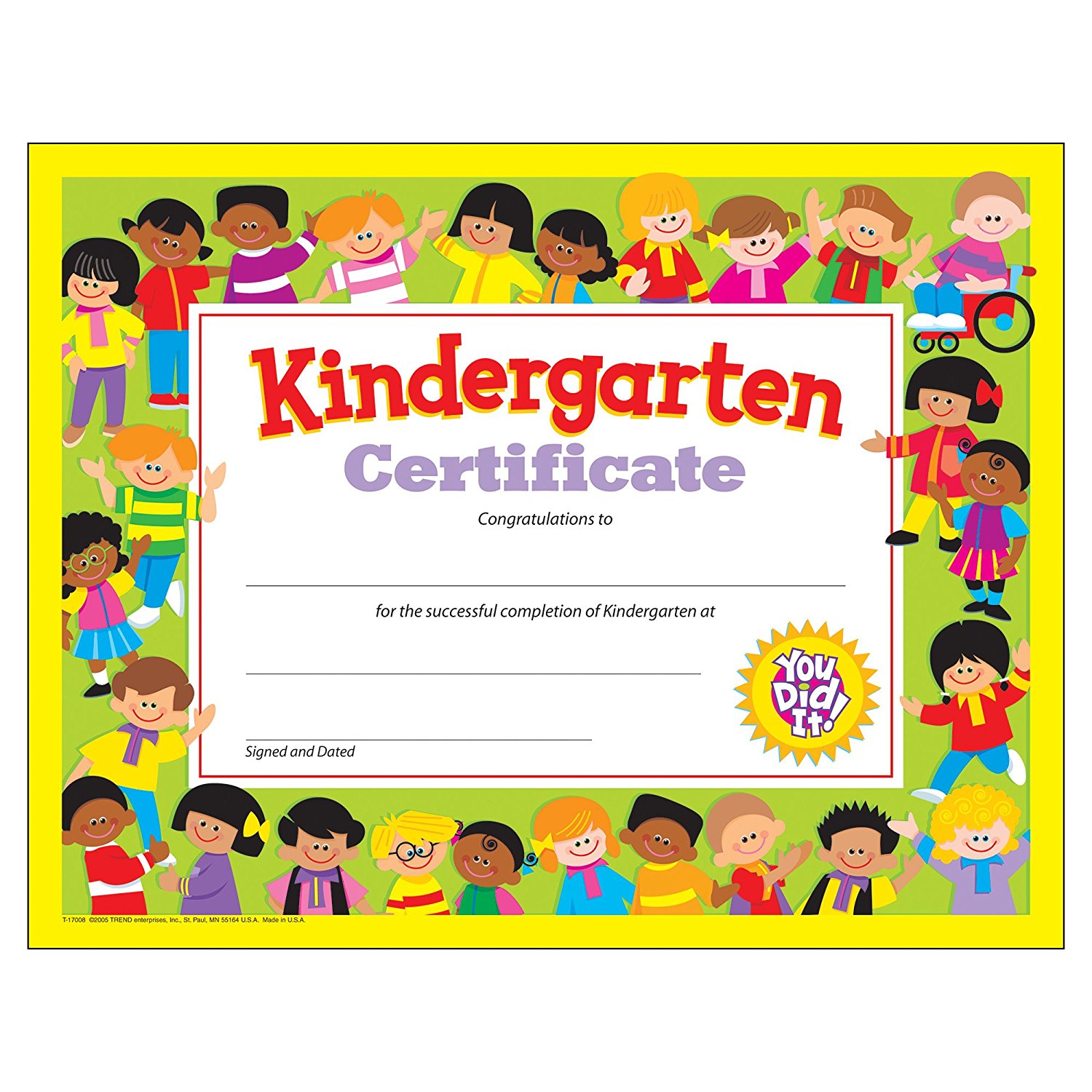 Printable Kindergarten Certificate Printable Word Searches