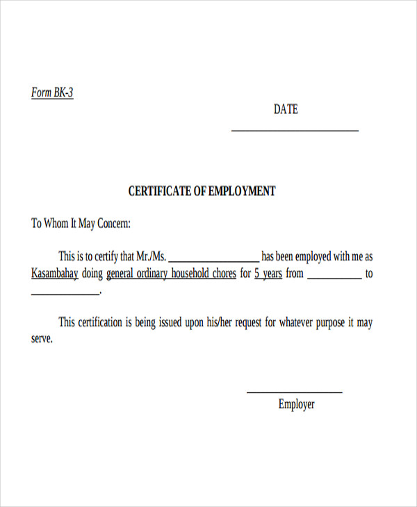 Certificate Letter Certificates Templates Free