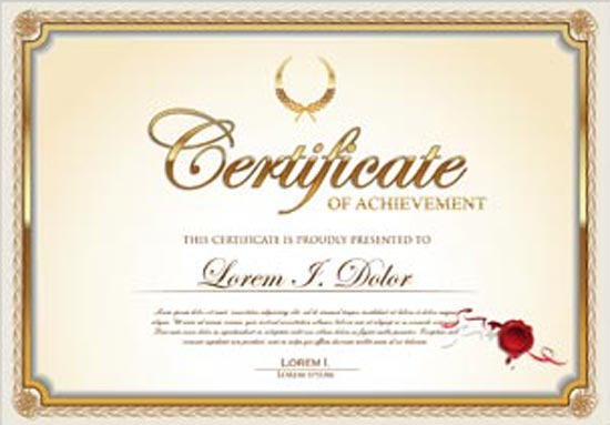 Certificate of achievement vector models