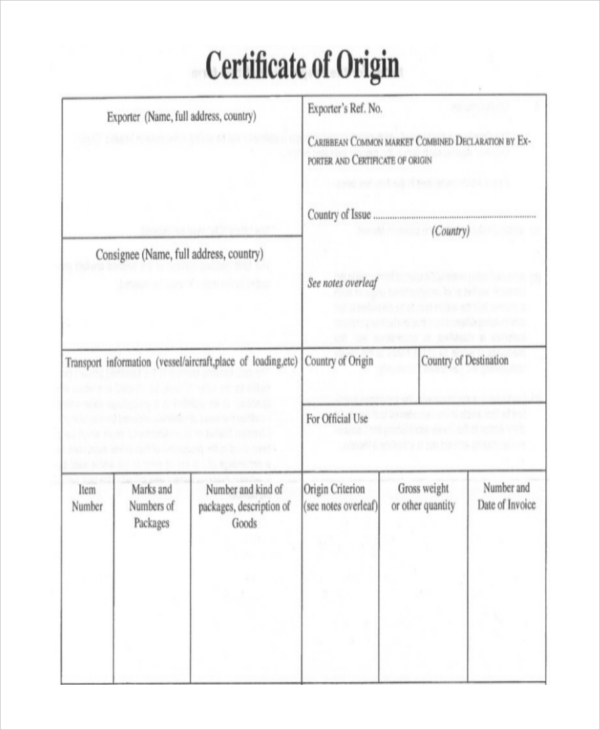 What is Certificate of Origin