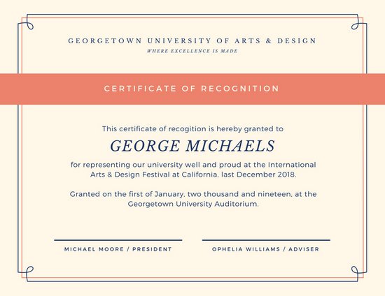 Recognition Certificate Templates Canva