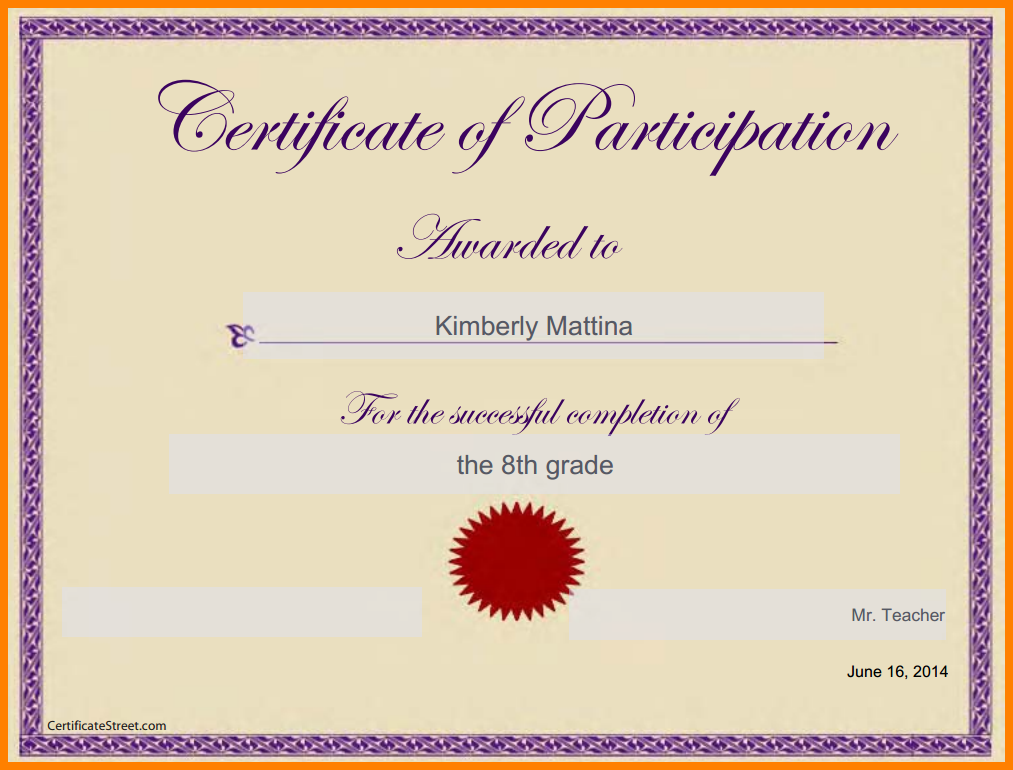 Google Docs Certificate Template