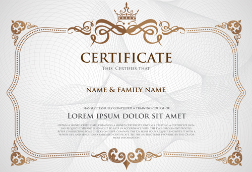 Certificate template with retro frame vector 03 WeLoveSoLo