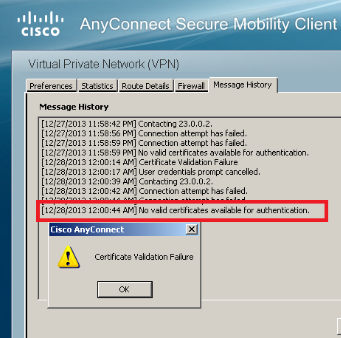 Cisco anyconnect vpn client certificate validation failure / Free 