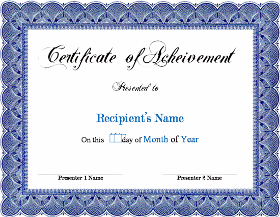 Blank Award Certificate Templates Word