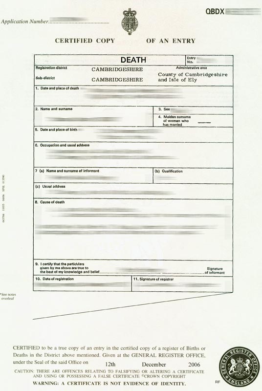 Death Certificate Uk Certificates Templates Free