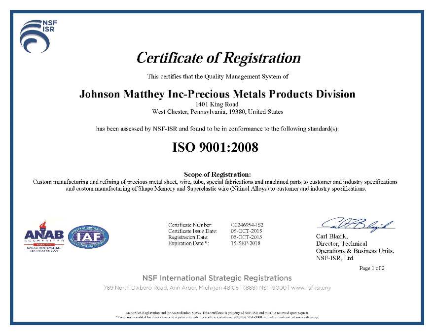 ISO 9001 and 14001 Certification