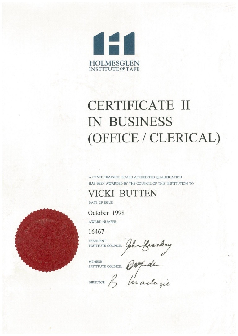 Certificate II in Business