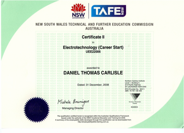Qualifications earth electrical