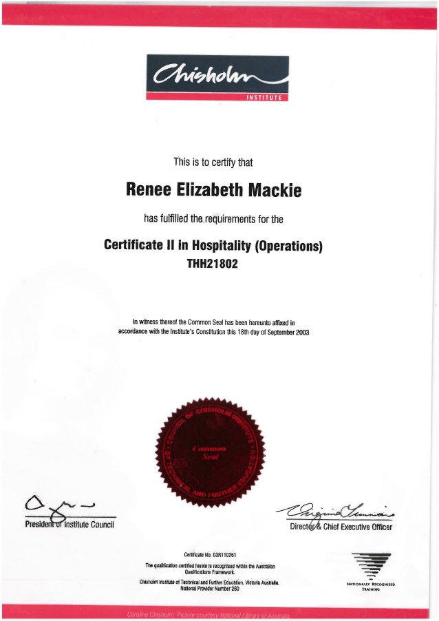 Certificate II in Hospitality Operations