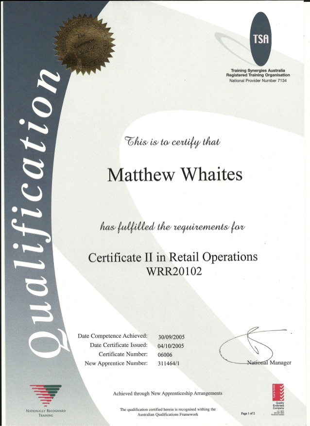 Whaites Certificate 2 in Retail Operations0001