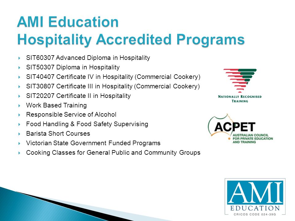 Certificate III in Hospitality – Statewide Business Training