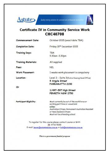 Free Certificate IV in Community Service Work | Evolve Housing