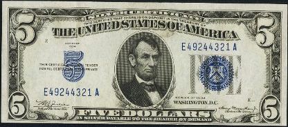 Value of $5 Silver Certificates with Blue Seals | Antique Money