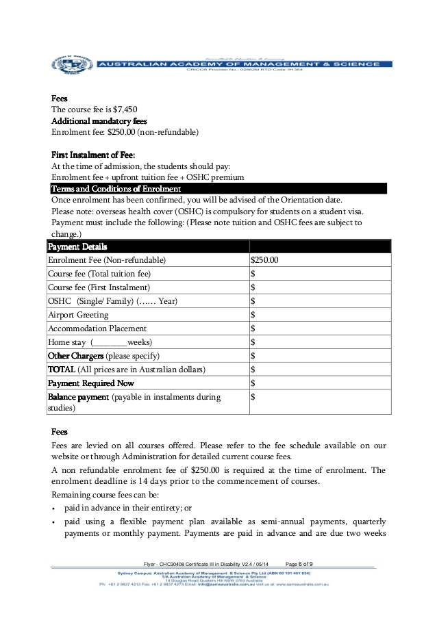 Australian Academy of Management & Science Flyer chc30408 certificate…