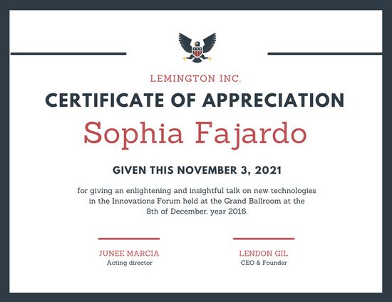 Appreciation Certificate Templates Canva