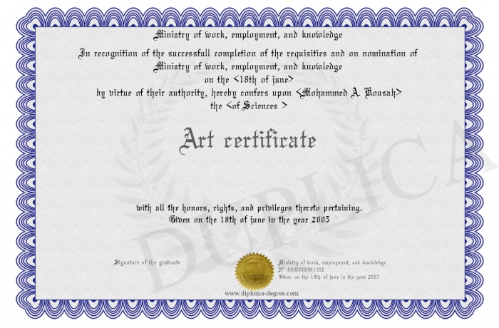 Ancient Art Certificate of Authenticity