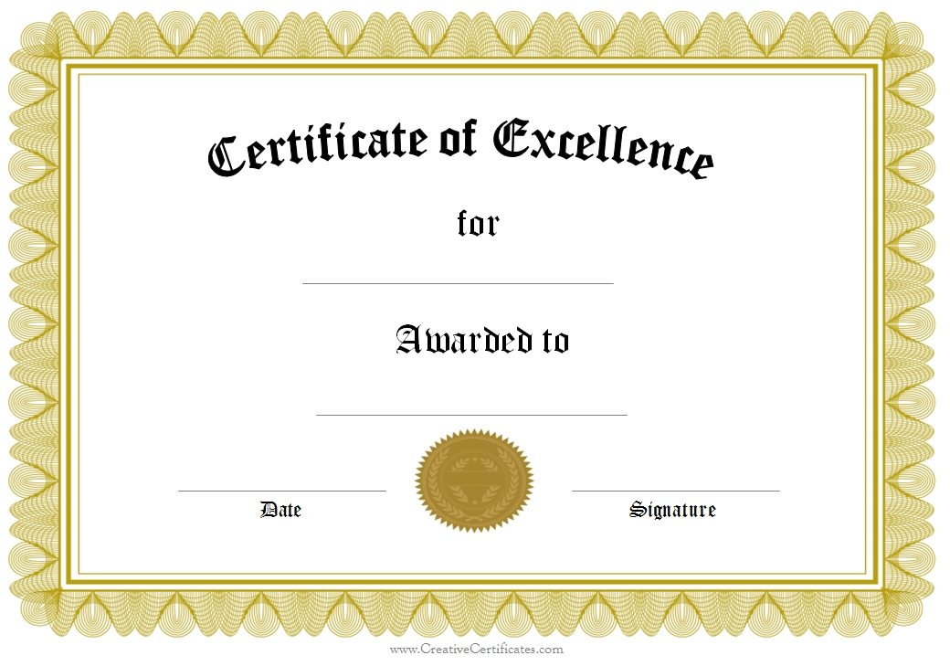 Formal Award Certificate Templates Formal Award Certificate Templates