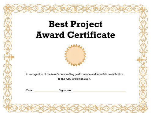 27 Printable Award Certificates [Achievement, Merit, Honor]