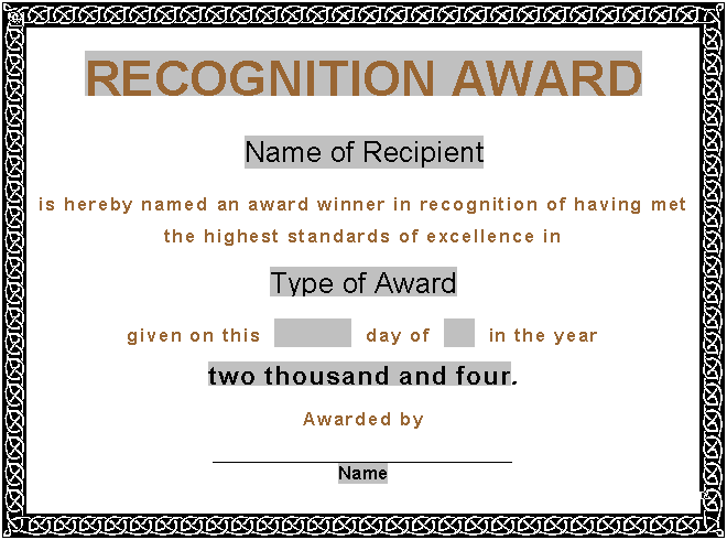 blank award certificate templates word award certificates award 