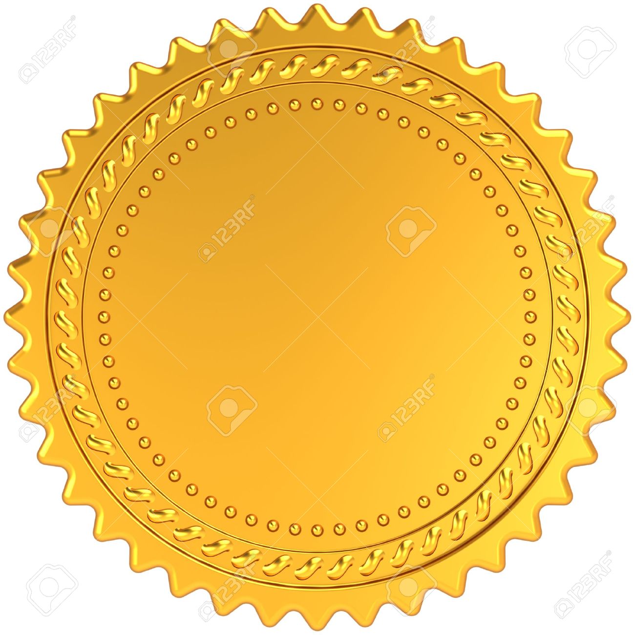 Golden Award Medal Blank Seal. Luxury Champion Badge Label 