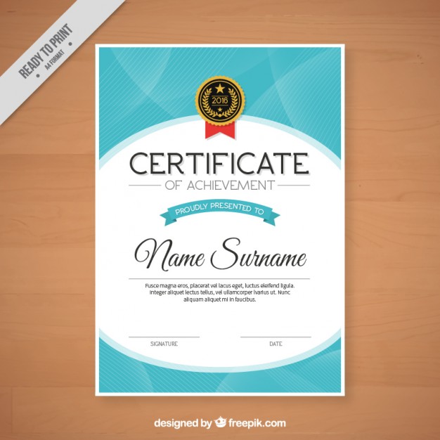 Abstract certificate with a badge Vector | Free Download