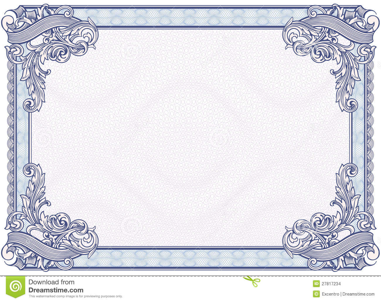 Blank Diploma Or Certificate Stock Vector Image: 27817234