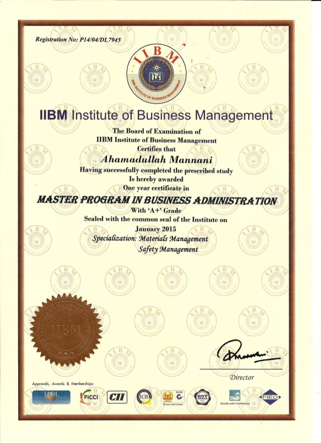 in Master Program in Business Administration
