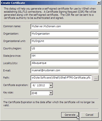 Tips VShell FTPS: Creating, Signing, and Using Certificates