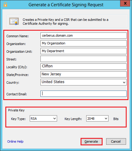 SSL Certificate CSR Creation for Cerberus FTP Server SSL Certificate CSR Creation for Cerberus FTP Server
