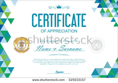 Certificate Template Abstract Geometric Design Background Stock 