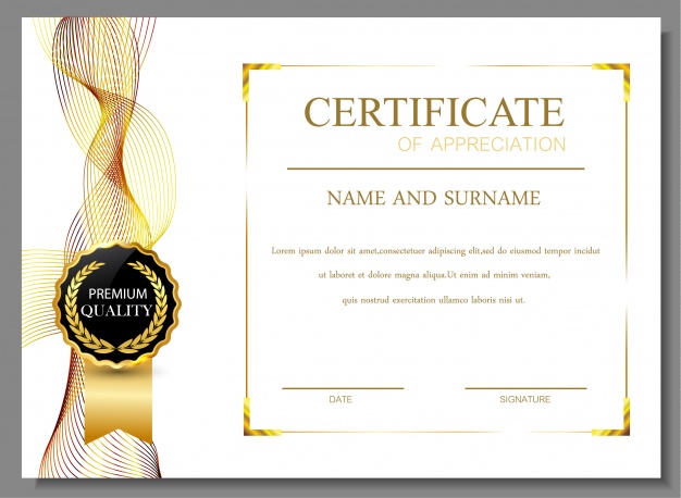 Gorgeous gold certificate design vector – Over millions vectors 