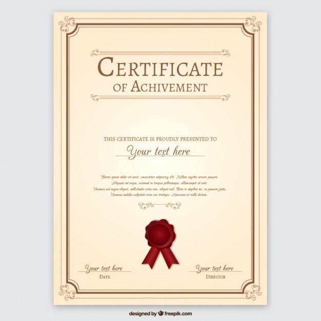 Certificate of achievement Vector | Free Download