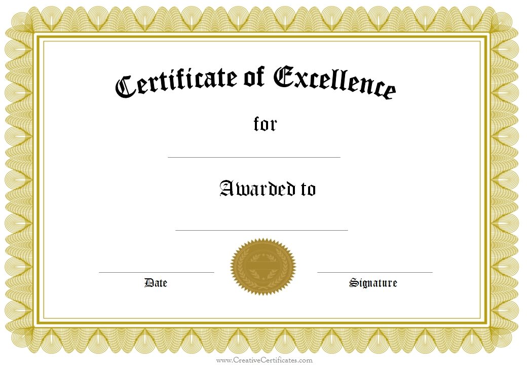 Formal Award Certificate Templates